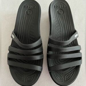 CROCS Strappy Black Slides